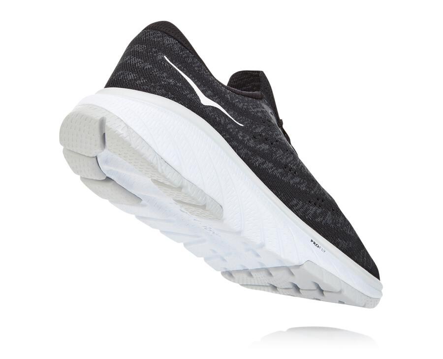 Walking Shoes Womens - Hoka One One Cavu 3 - Black/White - PQUJCZN-12